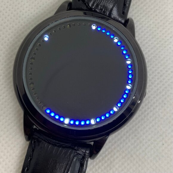 GODIER “Good Idea” Touch Screen LED men Watch black tone 44mm round running - Picture 2 of 9